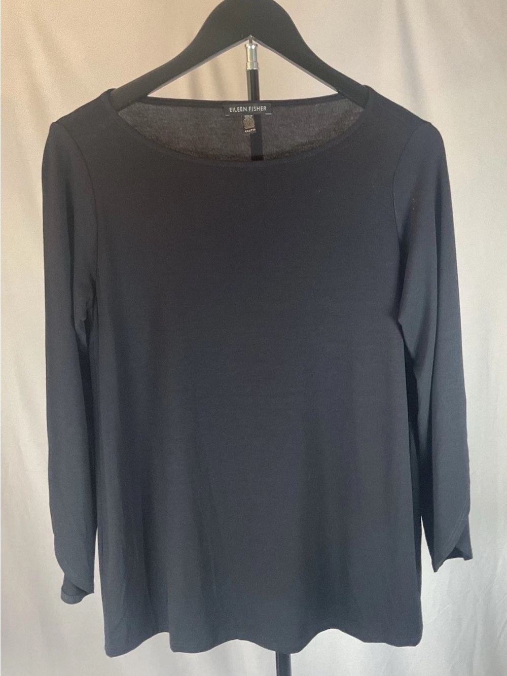 Eileen Fisher Black Crew Neck Knit Top